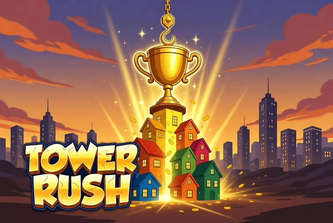 Tower Rush promo panel and welcome offer artwork